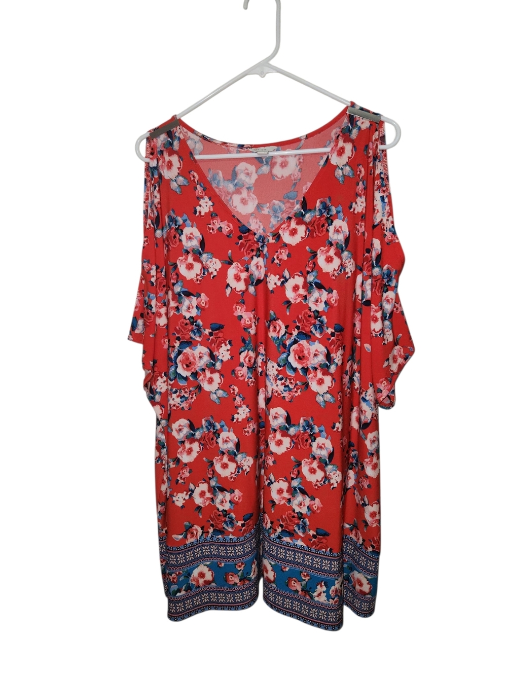 Cato's Est.1946 22/24 Floral Cold-Shoulder Tunic